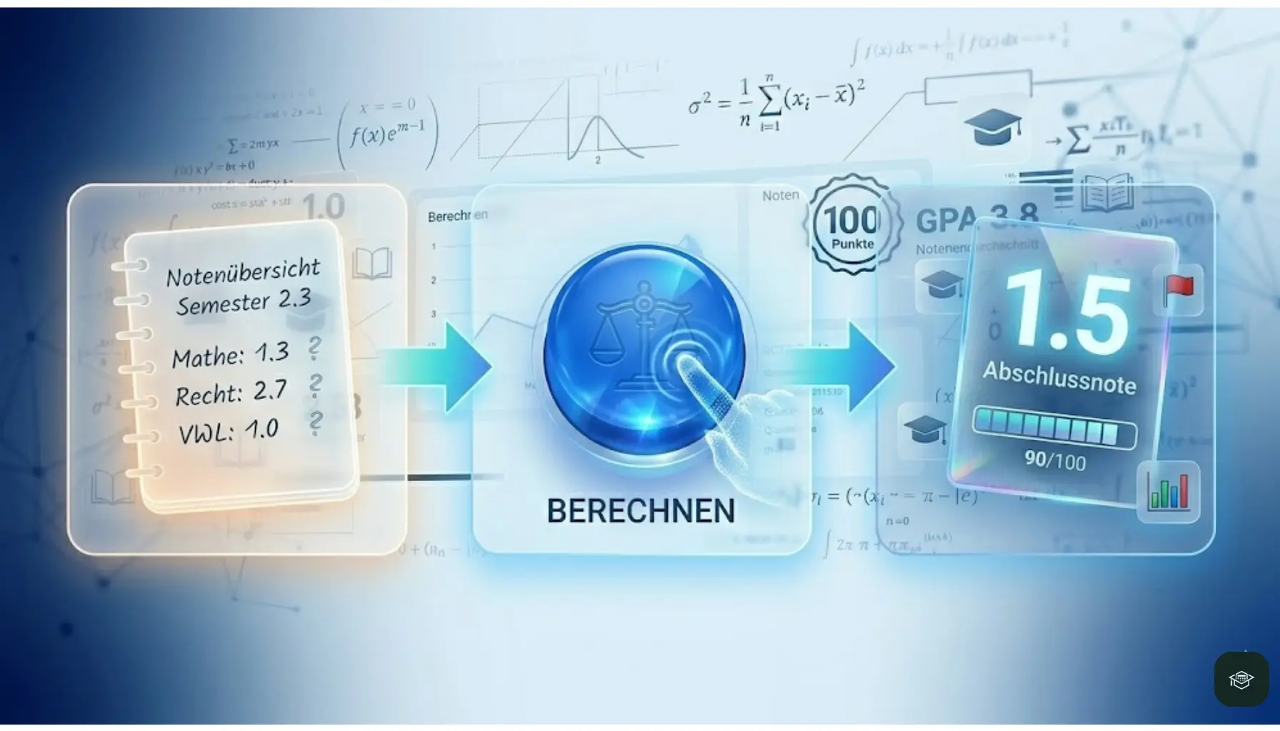 Notenrechner 2 Drei-Schritte-Workflow des Notenrechners Schweiz